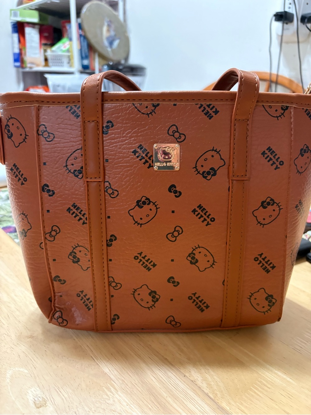 Hello Kitty Printed Bag with Logo Plaque